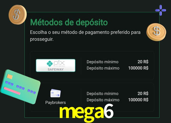 O cassino mega6 oferece uma grande variedade de métodos de pagamento